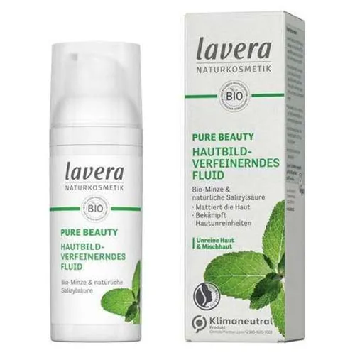 Lavera Pure Beauty, Hautbildverfeinerndes Fluid (Fluid do cery mieszanej z kwasem salicylowym i bio miętą (nowa wersja))