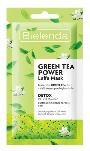 Bielenda Green Tea Power Luffa Mask Detox (Detoksykująca maseczka peelingująca do twarzy 2 w 1)