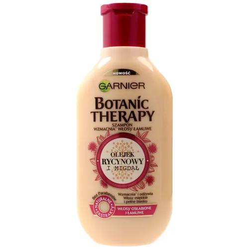 Garnier Botanic Therapy,  Olejek rycynowy & Migdał, Szampon do włosów osłabionych i łamliwych