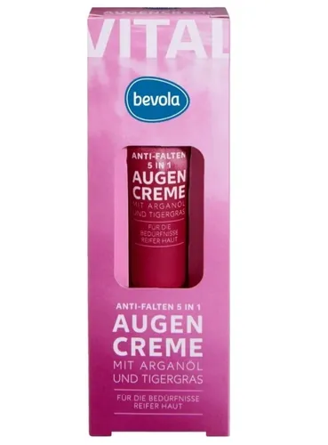 Bevola Augencreme Anti-falten 5in1 mit Arganol und Tigergras (Krem pod oczy z olejem arganowym i trawą tygrysią)