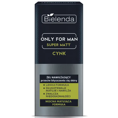 Bielenda Only for Men, Super Mat, Żel nawilżający przeciw błyszczeniu się skóry - 1