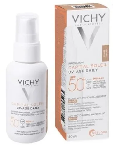 Vichy Capital Soleil, Fluid UV-Age Daily Teinte SPF 50+ (Koloryzujący fluid przeciw fotostarzeniu się skóry) - 2
