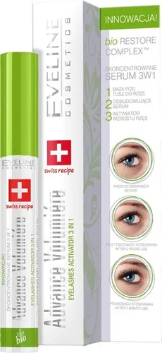 Eveline Cosmetics Advance Volumiere, Skoncentrowane serum do rzęs 3 w 1