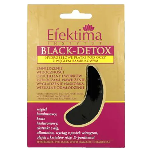 Efektima Black Detox, Hydrożelowe płatki pod oczy z węglem bambusowym - 2