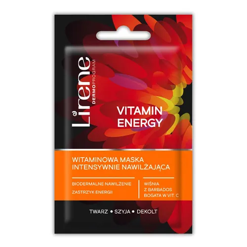 Lirene Dermoprogram Vitamin Energy, Witaminowa maska intensywnie nawilżająca