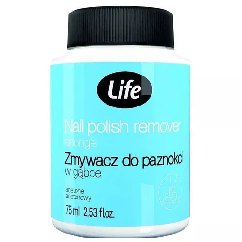Life Acetonowy zmywacz do paznokci w gąbce