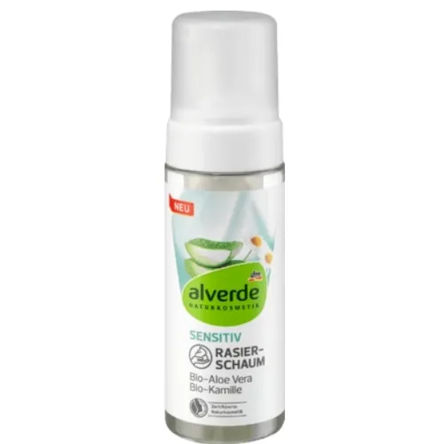 Alverde Sensitiv Rasierschaum Aloe Vera & Kamille (Pianka do golenia do skóry wrażliwej `Aloes i rumianek`)