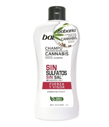 Babaria Natural Cosmetics Sin Sulfatos Seed Oil Shampoo (Szampon bez sulfatów i soli z olejem z nasion konopi "siła i witalność")