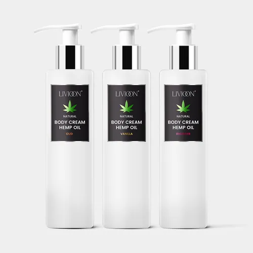 Livioon Natural Body Cream Hemp Oil (Krem do ciała z olejem konopnym i masłem macadamia (różne rodzaje))