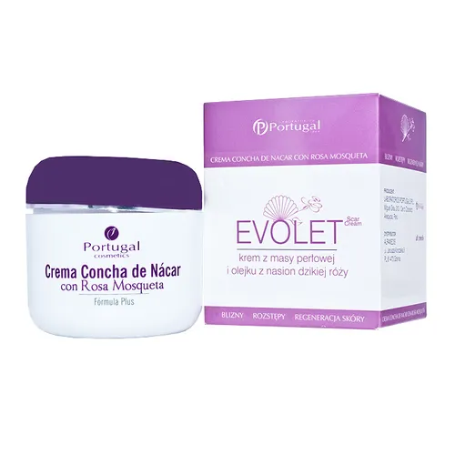 Laboratorios Portugal Evolet, Crema Concha de Nacar con Rosa Mosqueta (Krem z masy perłowej i olejku z nasion dzikiej róży)
