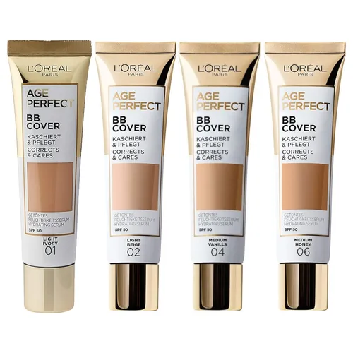 L'Oreal Paris Age Perfect, BB Cover SPF 50 (Krem BB - koloryzujące serum nawilżające)