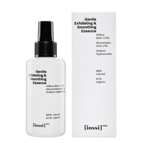 Iossi Pro, Gentle Exfoliating & Smoothing Essence (Delikatnie złuszczająca i intensywnie wygładzająca esencja do twarzy z glukonolaktonem i ekstraktem z wierzby)