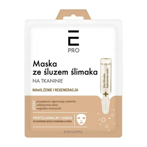 Enilome Healthy Beauty E Pro, Nawilżenie i regeneracja, Maska ze śluzem ślimaka na tkaninie