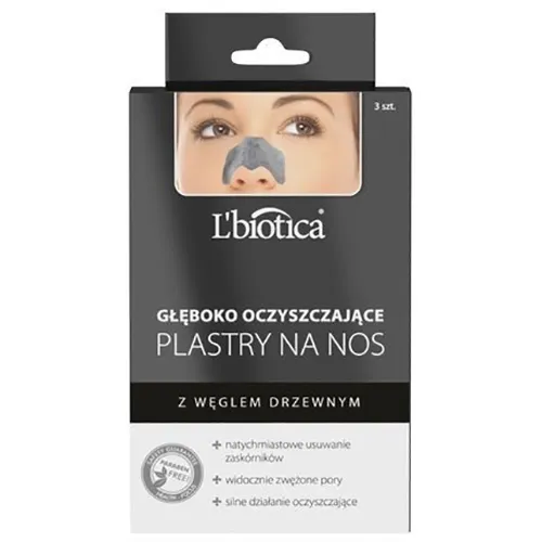 L'biotica Głęboko oczyszczające plastry na nos z węglem drzewnym