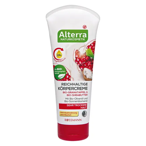 Alterra Granatapfel & Sheabutter, Reichhaltige Korpercreme (Krem do ciała `Granat i masło shea`)