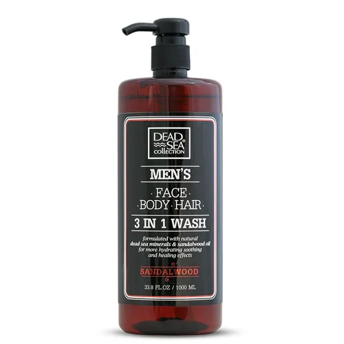 Dead Sea Collection Men's Bath & Body, 3 in 1 Wash (Żel pod prysznic, do włosów i twarzy dla mężczyzn)
