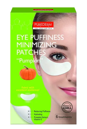 Purederm Eye Puffiness Minimizing Patches Pumkin (Żelowe płatki pod oczy zmniejszające opuchliznę z dyni)