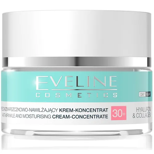 Eveline Cosmetics Hyaluron & Collagen, Przeciwzmarszczkowy-nawilżający krem-koncentrat 30+