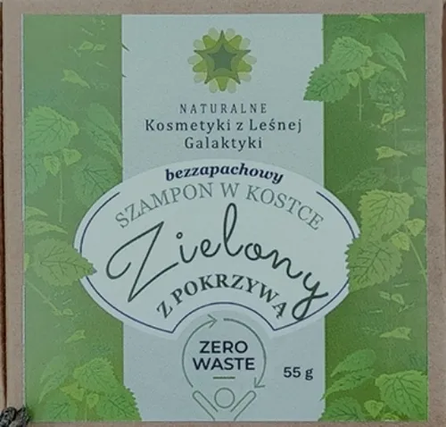 Leśna Galaktyka Szampon w kostce zielony bezzapachowy z pokrzywą