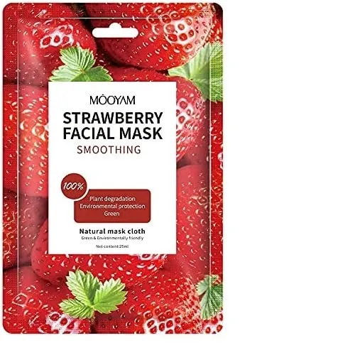 Mooyam Strawberry Facial Mask (Wygładzająca maska w płachcie)