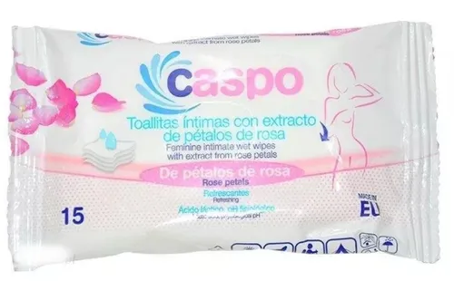 Caspo Feminine Intimate Wet Wipes with  Extract from Rose Petals (Chusteczki do higieny intymnej `Płatki róż`)