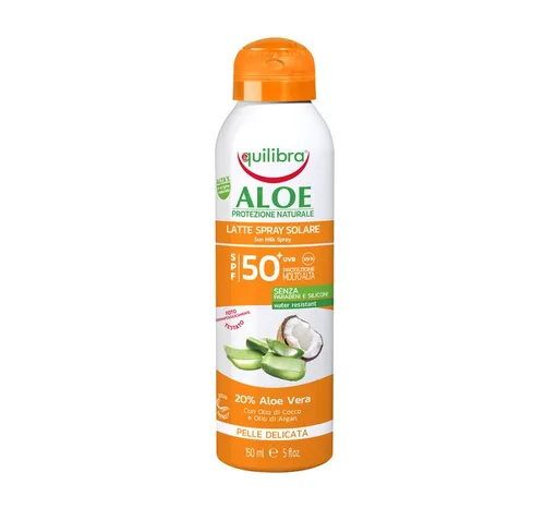 Equilibra Aloe Latte Spray Solare SPF 50+ (Aloesowe mleczko do opalania)