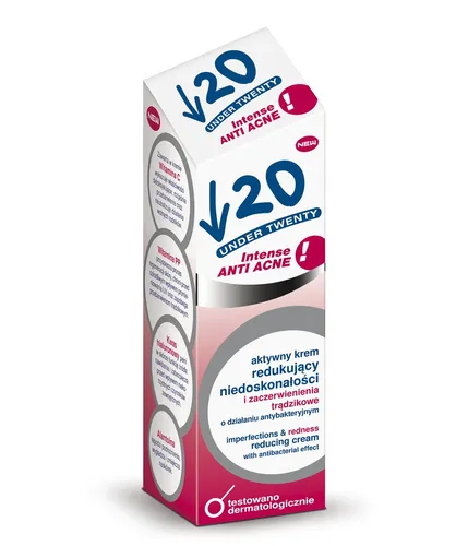 Under Twenty Anti Acne!, Aktywny krem redukujący niedoskonałości i zaczerwienienia trądzikowe