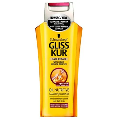 Schwarzkopf Gliss Oil Nutritive, Szampon do włosów ze skłonnością do rozdwajania (nowa wersja)