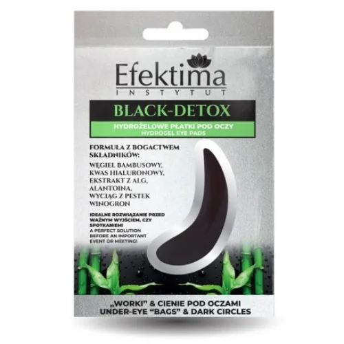 Efektima Black Detox, Hydrożelowe płatki pod oczy z węglem bambusowym - 1