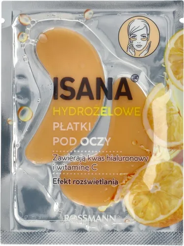 Isana Kwas hialuronowy i witamina C, Hydrożelowe rozświetlające płatki pod oczy