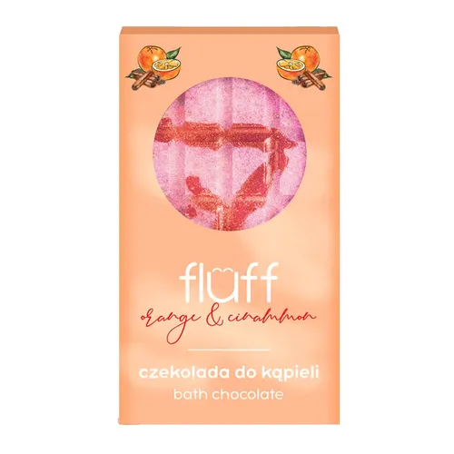 Fluff Superfood, Orange & Cinnamon Bath Chocolate (Czekolada do kąpieli `Pomarańcza i cynamon`)