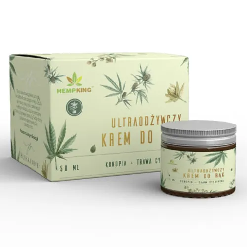 Hemp King Ultraodżywczy konopny krem do rąk z CBD o zapachu trawy cytrynowej