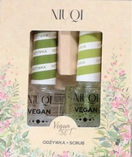 Niuqi Vegan Set, Odżywka + Scrub do paznokci