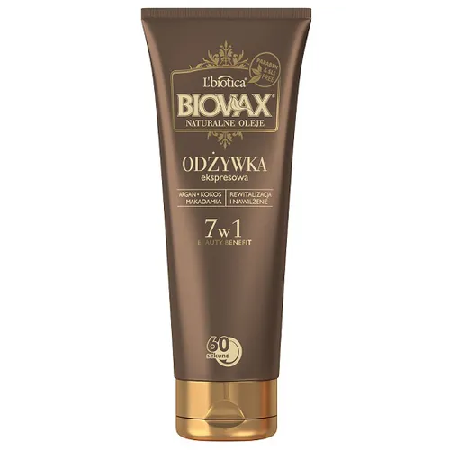 L'biotica Biovax Argan, kokos, makadamia, Odżywka ekspresowa 7w1 (nowa wersja)