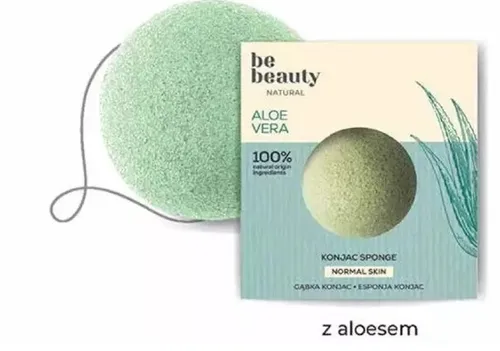 bebeauty Gąbka Konjac do mycia twarzy z aloesem