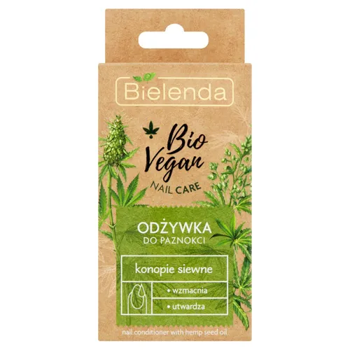 Bielenda Bio Vegan Nail Care, Nail Conditioner with Hemp Seed Oil (Odżywka do paznokci `Konopie siewne`)