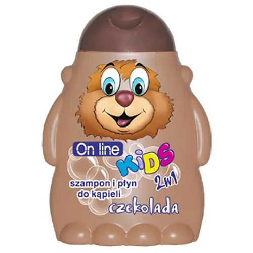 On Line Kids 2 w 1, Szampon i płyn do kąpieli o zapachu czekolady