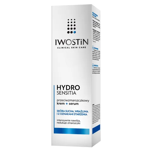 Iwostin Hydro Sensitia, Krem - serum przeciwzmarszczkowe do skóry suchej wrażliwej i z oznakami starzenia