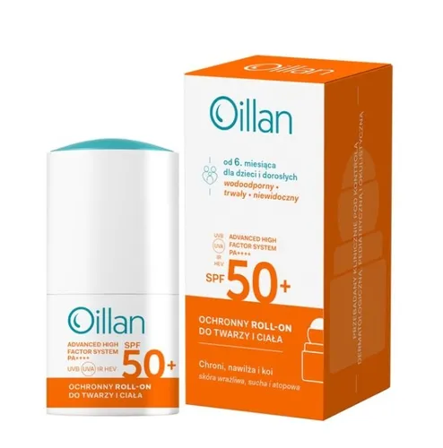 Oillan Sun, Ochronny roll-on do twarzy i ciała SPF 50+