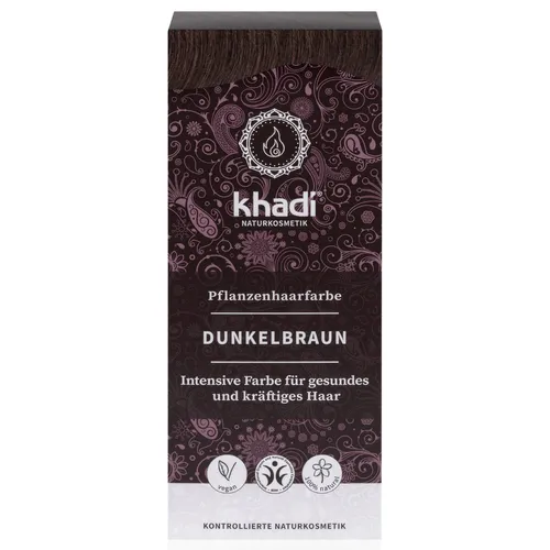 Khadi Herbal Hair Colour, Dark Brown (Ziołowa farba do koloryzacji włosów `Ciemny brąz`) - 1