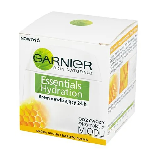 Garnier Essential Hydrations, Krem nawilżający z odżywczym ekstraktem z miodu dla skóry suchej i bardzo suchej