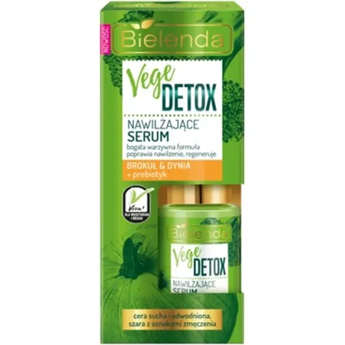 Bielenda Vege detox, Nawilżające serum do twarzy `Brokuł & dynia + prebiotyk`