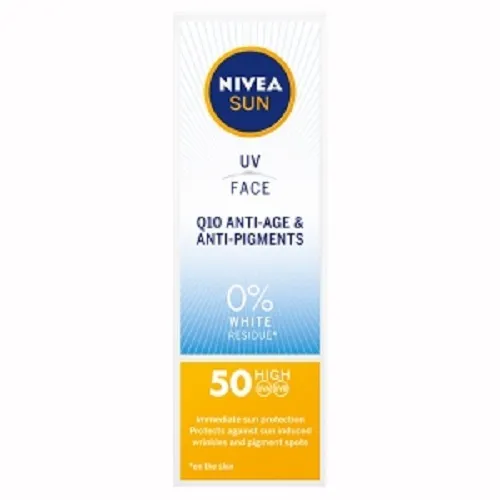 Nivea Sun, Face Anti-Age & Anti pigment SPF50 [ Anti-Age Q10 SPF50 ] (Ochronny krem przeciwstarzeniowy i przeciw plamom z SPF50)