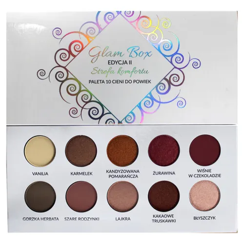 Glam Shop GlamBOX, Edycja II Strefa Komfortu, Paleta 10 cieni do powiek