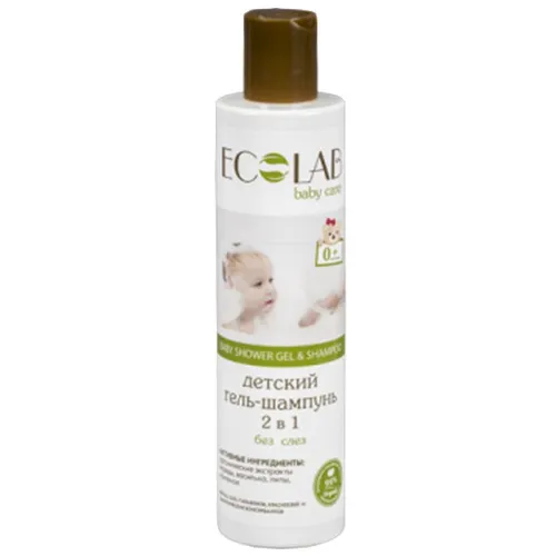 Ecolab Baby Care, Delikatny szampon i  żel pod prysznic dla dzieci  2 w 1 od pierwszych dni życia 0+ - 2