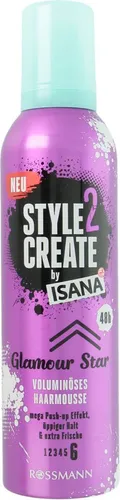Isana Style 2 Create, Glamour Star, Voluminoses haarmousse (Pianka utrwalająca do włosów)