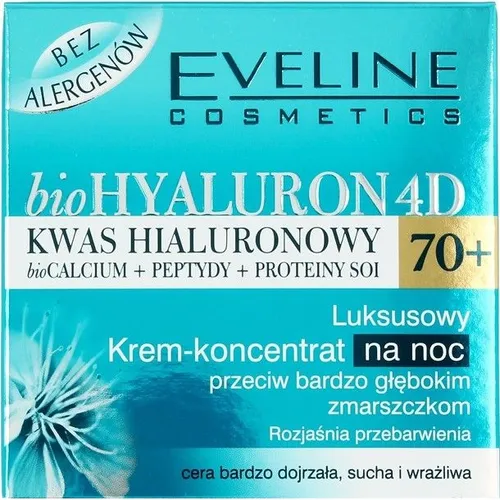 Eveline Cosmetics Bio Hyaluron 4D, Luksusowy krem - koncentrat na noc 70+