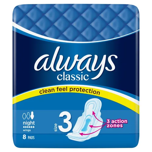 Always Classic Night, Podpaski higieniczne ze skrzydełkami rozmiar 3