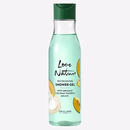 Oriflame Love Nature, Refreshing Shower Gel with Organic Coconut Water & Melon (Odświeżający żel pod prysznic)