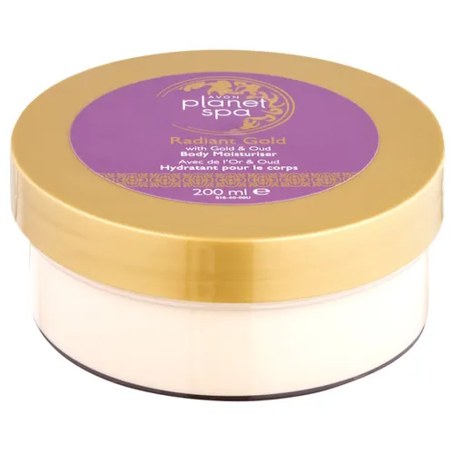 Avon Planet Spa, Radiant Gold Body Moisturiser (Rozświetlające masło [krem] do ciała z drobinkami złota i olejkiem Oud) - 1